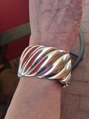 Retired David Yurman Sculpted Cable Wide Cuff Bracelet - 925 - Gift Boxed